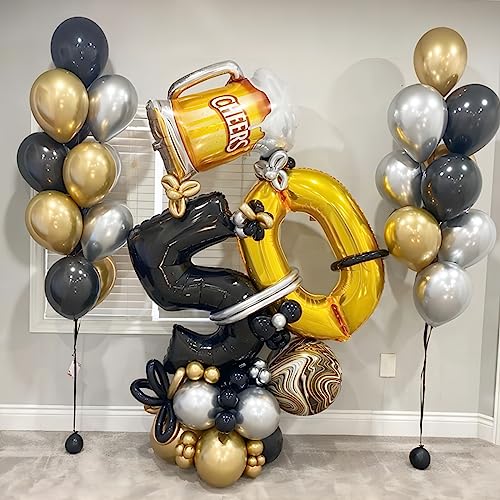 Image of Gold Number Balloons Birthday Balloons - Giant Gold Number 0 Balloon 40 inch, Numbers Balloon Birthday Decorations, Gold Party Supplies for Women Men
