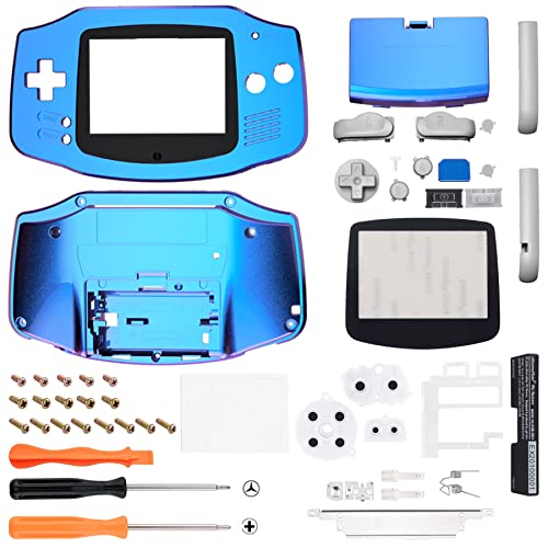 Image of IPS Ready Upgraded eXtremeRate Chameleon Purple Blue Replacement Shell Full Housing Cover Buttons for Gameboy Advance GBA - Compatible with Both IPS & Standard LCD - Console & IPS Screen NOT Included
