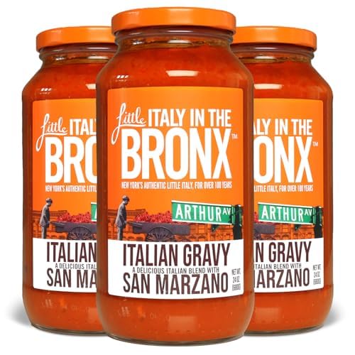 Little Italy Bronx Italian Gravy Sauce, No Sugar Added - 24 Oz (3-Pack)