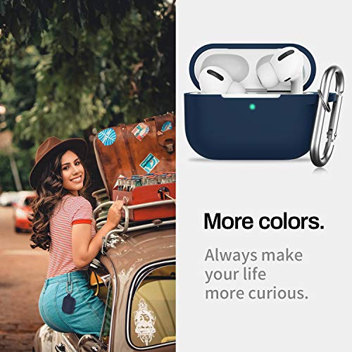 Gmuda For Airpods Pro (2Nd Generation/1St Generation) Case, Protective Silicone Cover With Keychain, Compatible With Airpods Pro 2, Dark Blue #TOP6