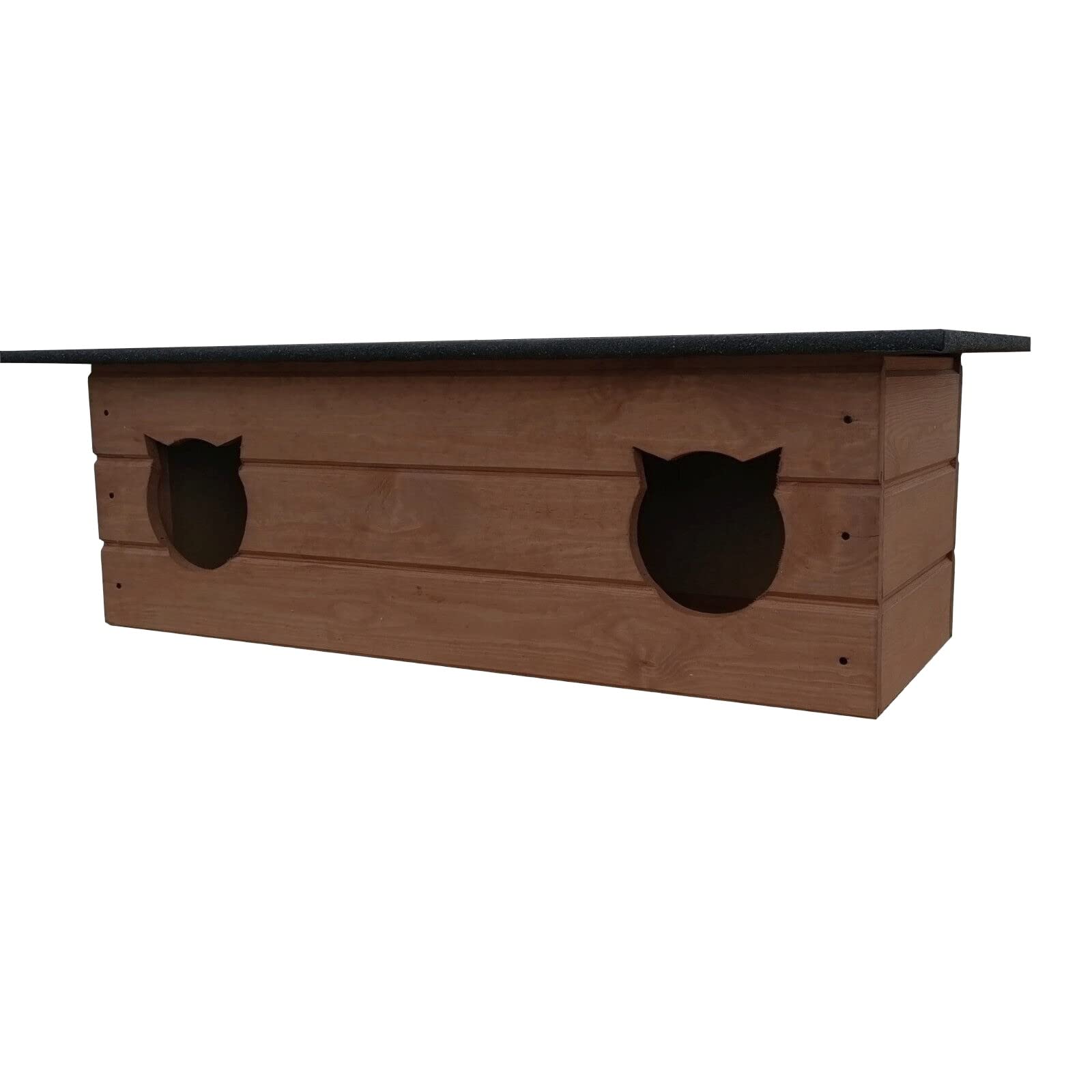 Casa para gatos de 110 x 70 cm, para exteriores, resistente al invierno, aislada, de madera, seguridad, comodidad
