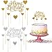 WELLXUNK® Décorations de Cupcakes Toppers, 28 Pièces Paillettes Birthday Gâteau Toppers, Décorations de Gâteau D'anniversaire, pour Fête de Baby Shower, Fête D'anniversaire, Fête de Mariage