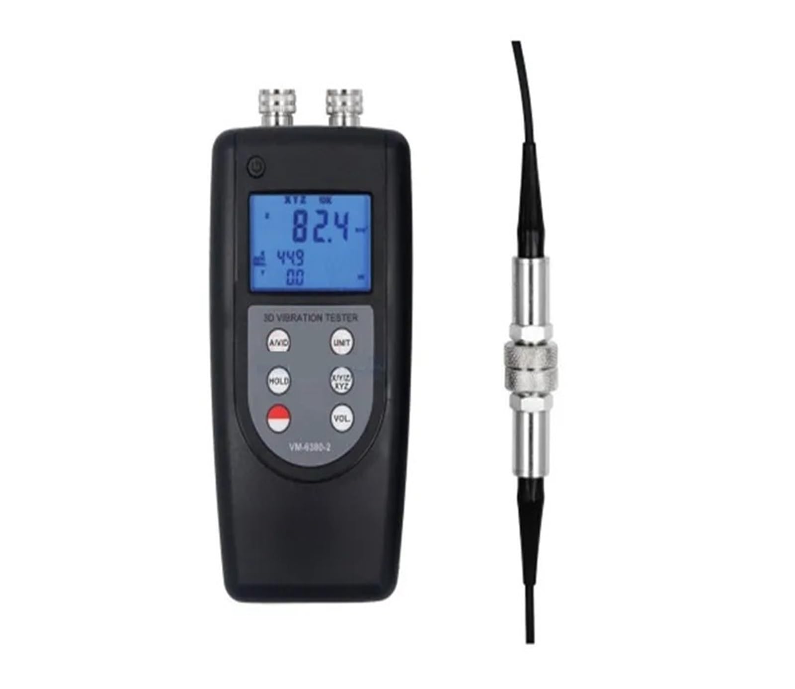 Vibration Tester Vibration Meter,Digital Vibrometer Handheld VM-6380-2 Double Channel
