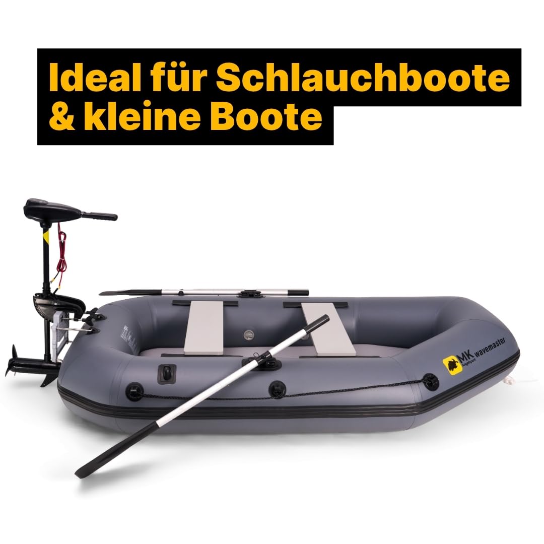 MK Angelsport - Motore elettrico fuoribordo da 22,7 kg per gommone, motore elettrico da 12 V con 5 marce avanti e 3 indietro, potente e silenzioso, per barche da pesca