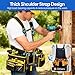 Qmioti Tool Belts for Men, Tool Belt Suspenders, Heavy Duty Tool Belts with 28 Pockets, Magnetic Tool Belt with Suspenders for Carpenters Electricians Framers, 32''-66'' Adjustable Waist