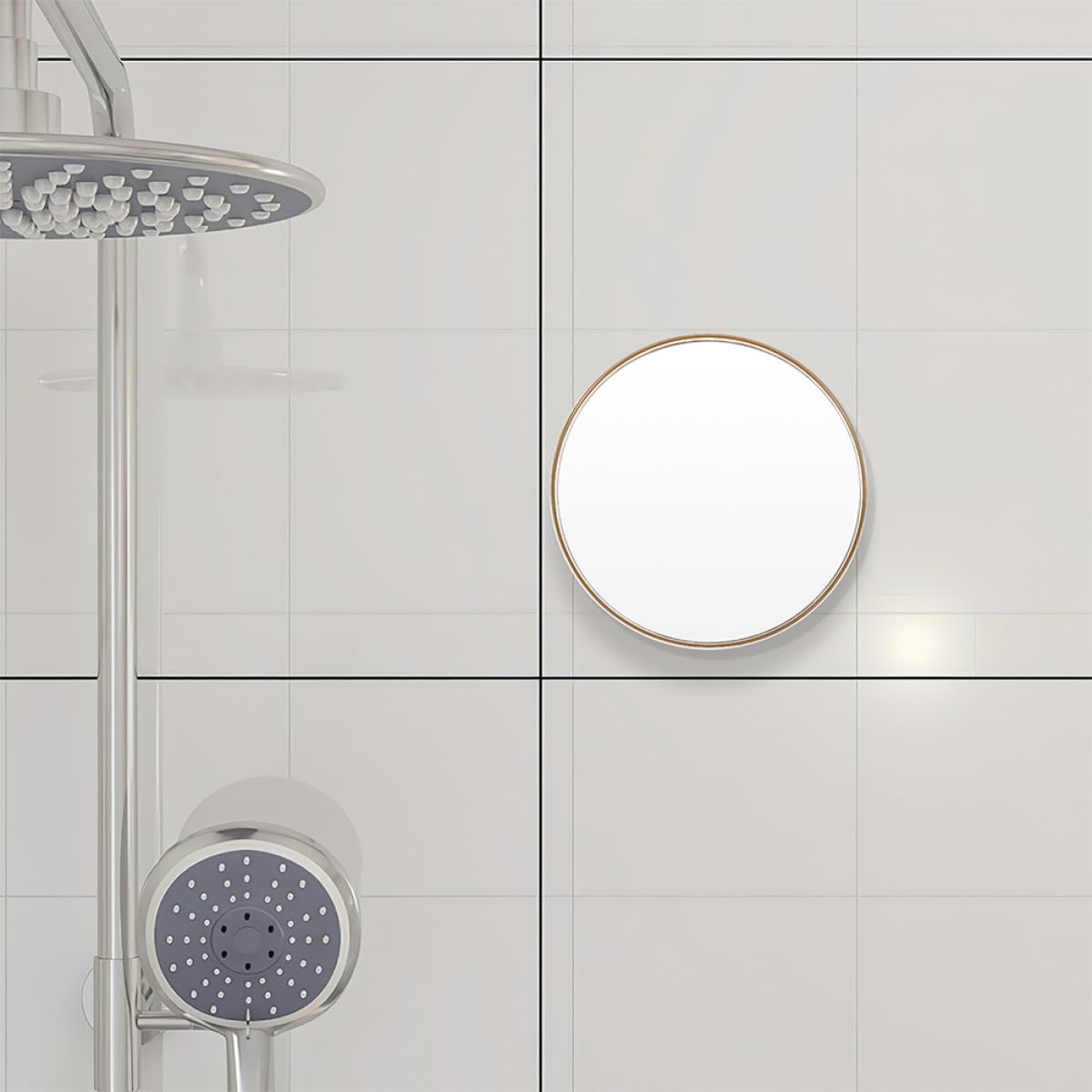 Tofficu Espejo de Aumento Portátil 30x con Ventosa para Montaje sin Taladro, Espejo de Maquillaje Redondo de Plástico y Vidrio para Baño y Viaje