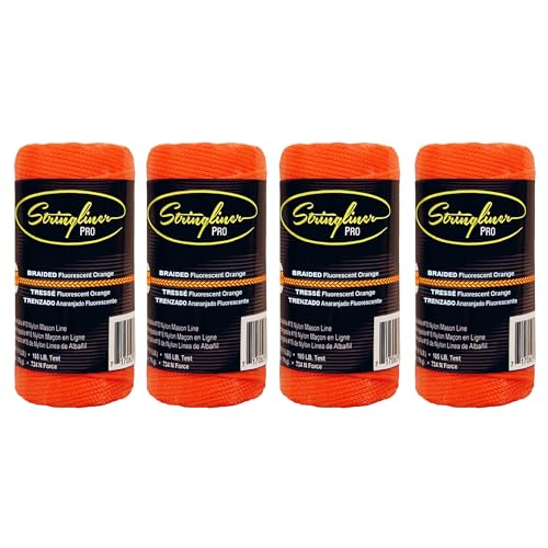 35059 Mason’s Line Replacement Rolls – 1/8 Lb. #18 Construcción Rollos de Repuesto Trenzados FL Naranja 125' (Paquete de 4) miniatura 1