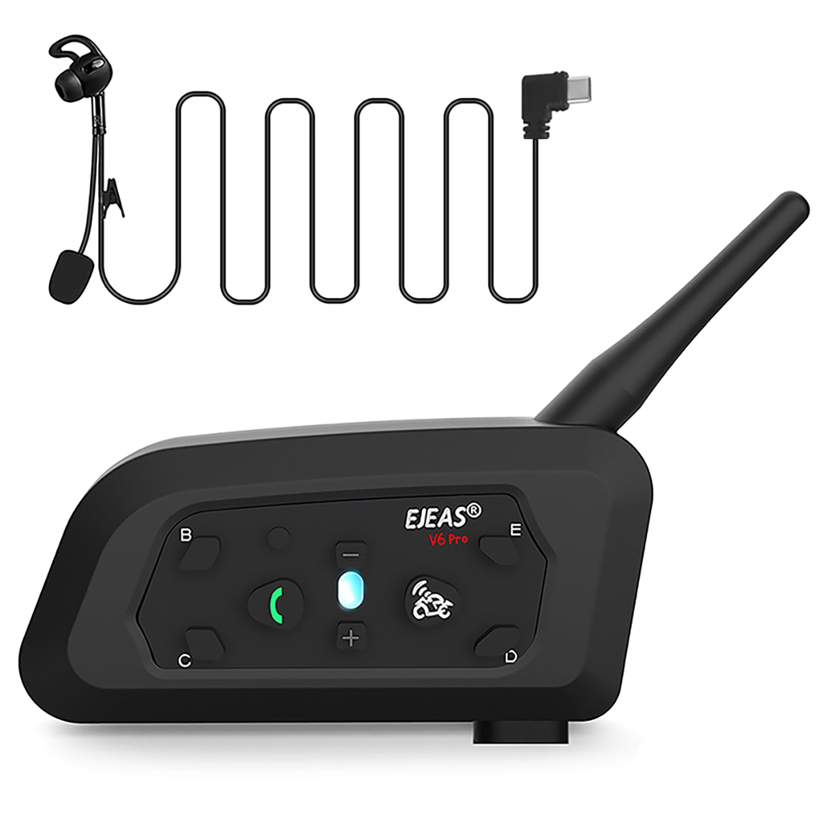 EJEAS Vnetphone Professional Football Referee Bluetooth Intercom, V6C Full Duplex 1200M Wireless BT Interphone With Hi-Fi Speaker for Soccer and Handball Referees