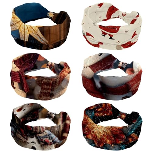 Lot de 6 bandeaux de Noël pour femme le cadeau tendance pour le yoga
