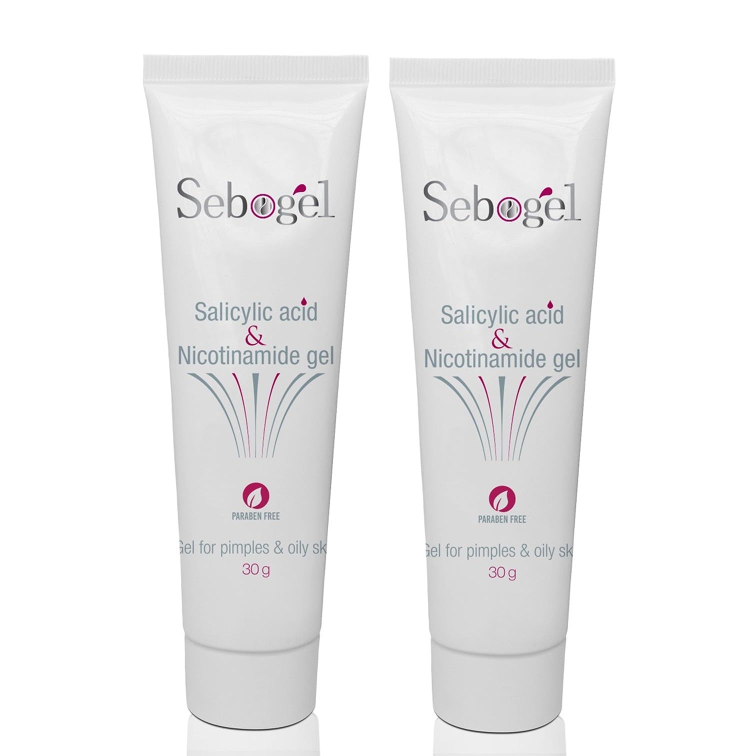 Sebogel Salicylic Acid & Nicotinamide Gel for Pimples & Oily Skin – Spot Treatment, 30g Pack of 2