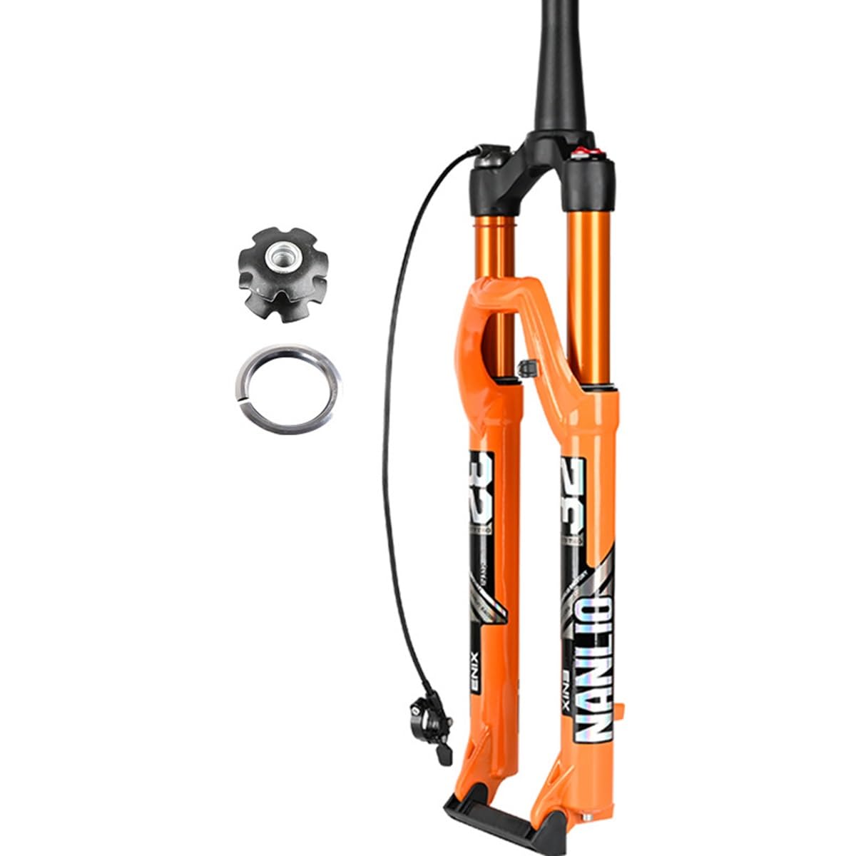 WIQUYBML Mountain Bicycle Suspension Forks 26 27.5 29 Inch Bike Front Fork 100mm Travel 28.6mm Tapered Threadless Quick Release QR 100×9 Disc Brake