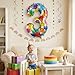 Rainbow Number 3 Balloon, 40 Inch Large Multi-color Mylar Foil Ballons, Iridescent 3 Helium Balloon for Birthday Party Supplies, Celebration Backdrop Decorations for Teens