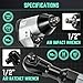 DNA MOTORING 17Pc Air Tool Kit 1/2-Inch Pneumatic Air Impact & Ratchet Wrench Kit Torque Wrench for Repairs, w/Case, Sliver/Black, TOOLS-00530