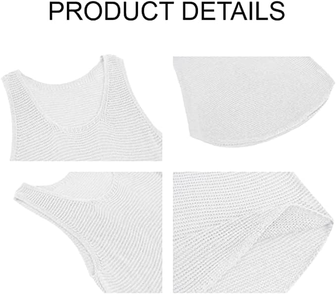 Lanliun See Through Sleeveless Tank Tops for Men Casual Unique Workout Outdoor T Shirts Gym Muscle Shirts