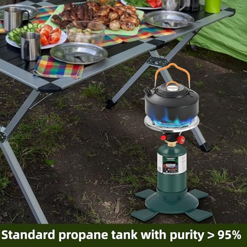 KOMAN BLUEFIRE 16.4 oz Propane Tank Camping Propane Tank Portable Canister Propane Gas Tank Small Propane Tanks for Camping Stove Outdoor Backpack Mini Burner Heater Cooking Torch Lamp(2 Pack) - Thumbnail 4
