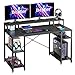 Bestier Großer Schreibtisch, Computertisch,PC-Tisch, Bürotisch, Gaming Tisch mit 4 Ablagen und Monitor Ablage, Gaming Schreibtisch fürs Büro Wohnzimmer, Industrie-Design, 140cm, Schwarze Kohlefaser MI 4 günstig Kaufen-Bestier Großer Schreibtisch, Computertisch,PC-Tisch, Bürotisch, Gaming Tisch mit 4 Ablagen und Monitor Ablage, Gaming Schreibtisch fürs Büro Wohnzimmer, Industrie-Design, 140cm, Schwarze Kohlefaser