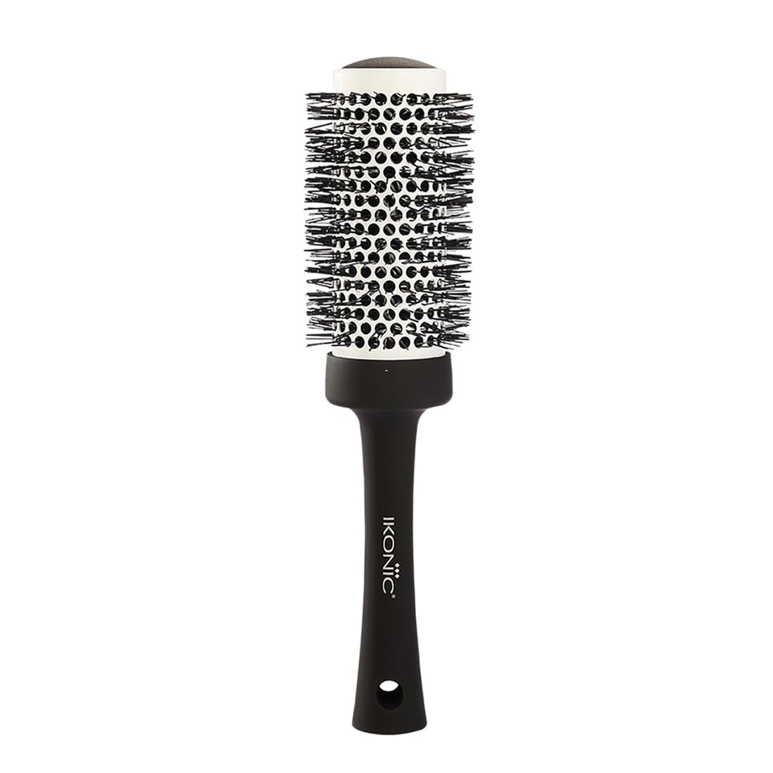Ikonic Professional Blow Dry Hair Brush with Ionic Techonology for Frizz-Free Styling, Curling, Volumizing & Waves for Women & Men, All Hair Types, Salon & Personal Use - BDB 43 BLACK + WHITE