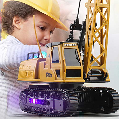 Remote Control Tower Crane - 12 Channel 2.4Ghz Remote Control Lift Model Truck, Digging Engineering Toy With 2 Rechargeable Batteries, Crawler Loader Excavator Bulldozer, Rc Construction Toy For Kids #TOP6