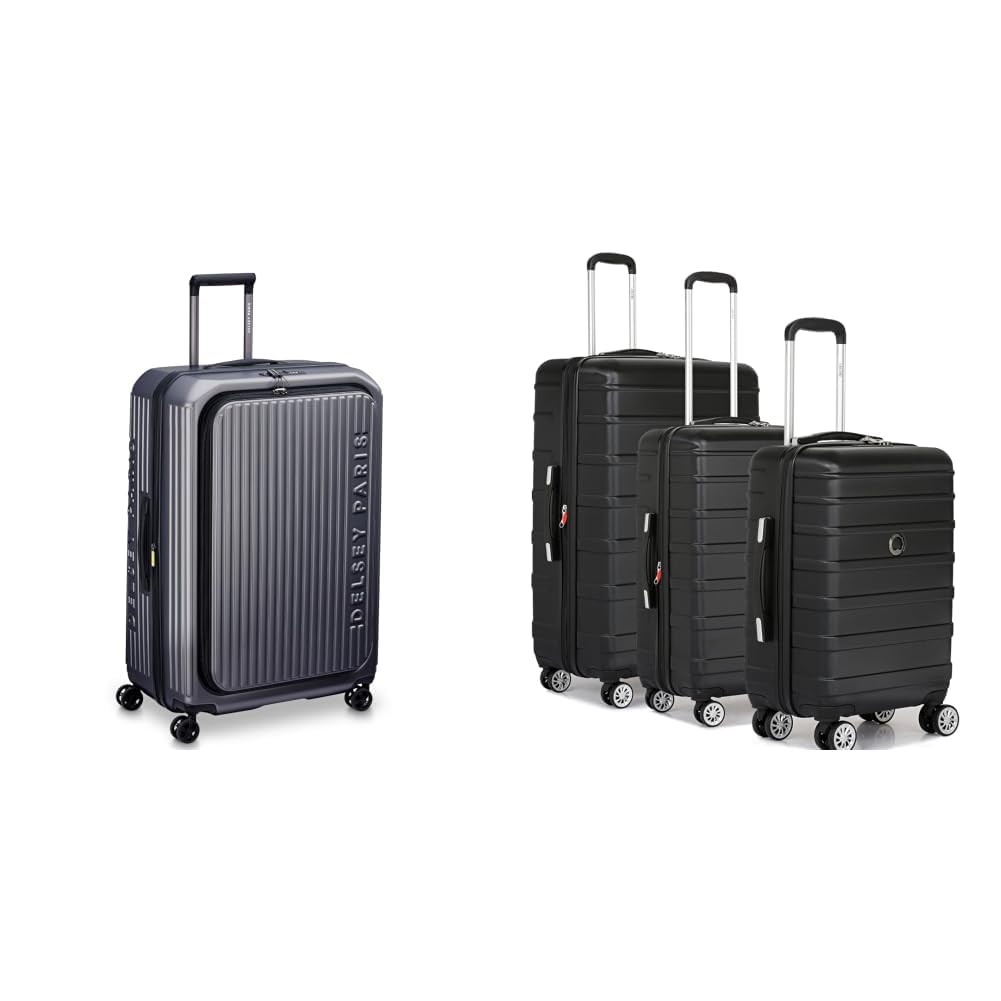 delsey paris SECURITIME Zip 76 CM Large Check-in ABS/Polycarbonate and Expandable 8 Wheels Global + Margot Trolley Bags Set of 3 Cabin, Medium & Large Luggage Premium Hardside Polycarbonate-picture-43