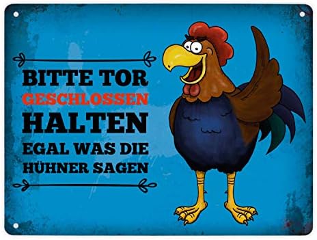 Metallschild Katze - 'Bitte Tür Geschlossen Halten' Mit Lustigem Spruch