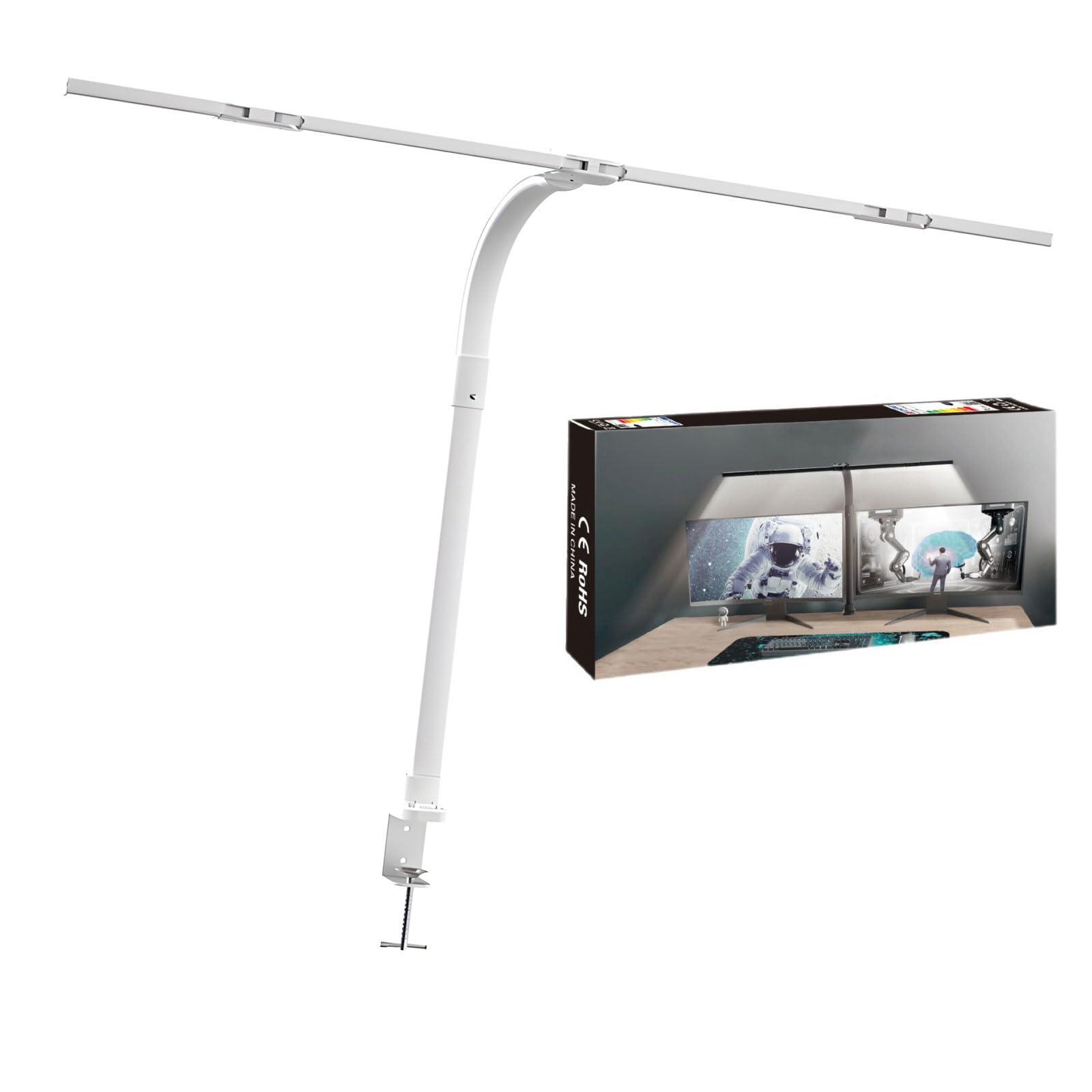 Xjdzineq of 1 Attach LED Desk Lamp Highlighting Wide Against Slip and Transportable Base for Study Reading Organ of Sight Security with Modifiable Light Levels Against Royal Royal Blue Light