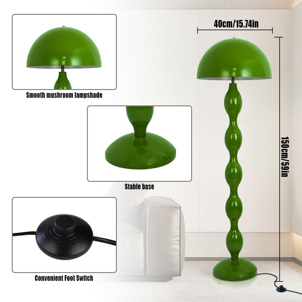 TONGNIDA Green Floor Lamp Unique Mushroom Lamp,Standing Lamps for