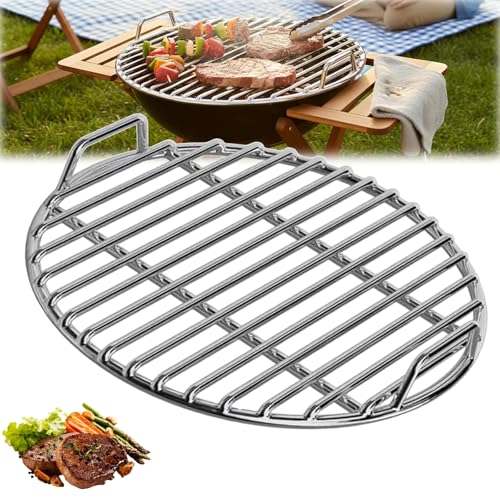 Grillrost Edelstahl Rund Ø 28/30/33/35/38/40/43/45 cm Für Kugelgrill Holzkohlegrill & BBQ Robuster BBQ Rost Gleichmäßige Hitzeverteilung Leicht zu Reinigen Tragbares Grillzubehö. (30cm)