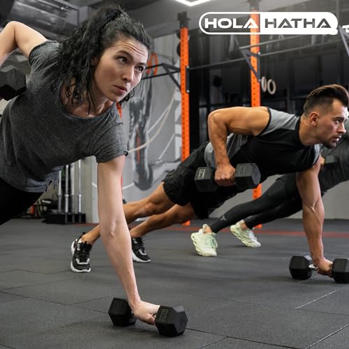 HolaHatha-Hexagonal-Dumbbell-Free-Hand-Weight-Set-wRack