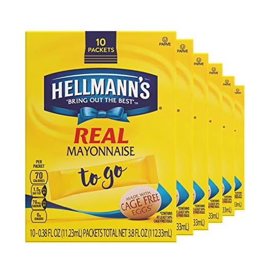 Hellmann's To Go Packets Real Mayonnaise, 3.8 Fl Oz, Pack of 60