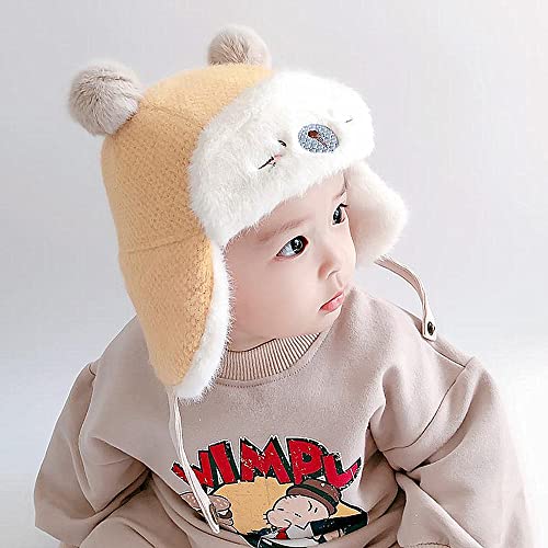 Image of XYX Crochet Earflap Pilot Hats Rabbit Ears Beanie Cap Winter Warm Knit Caps for Toddlers Baby Girls and Boys
