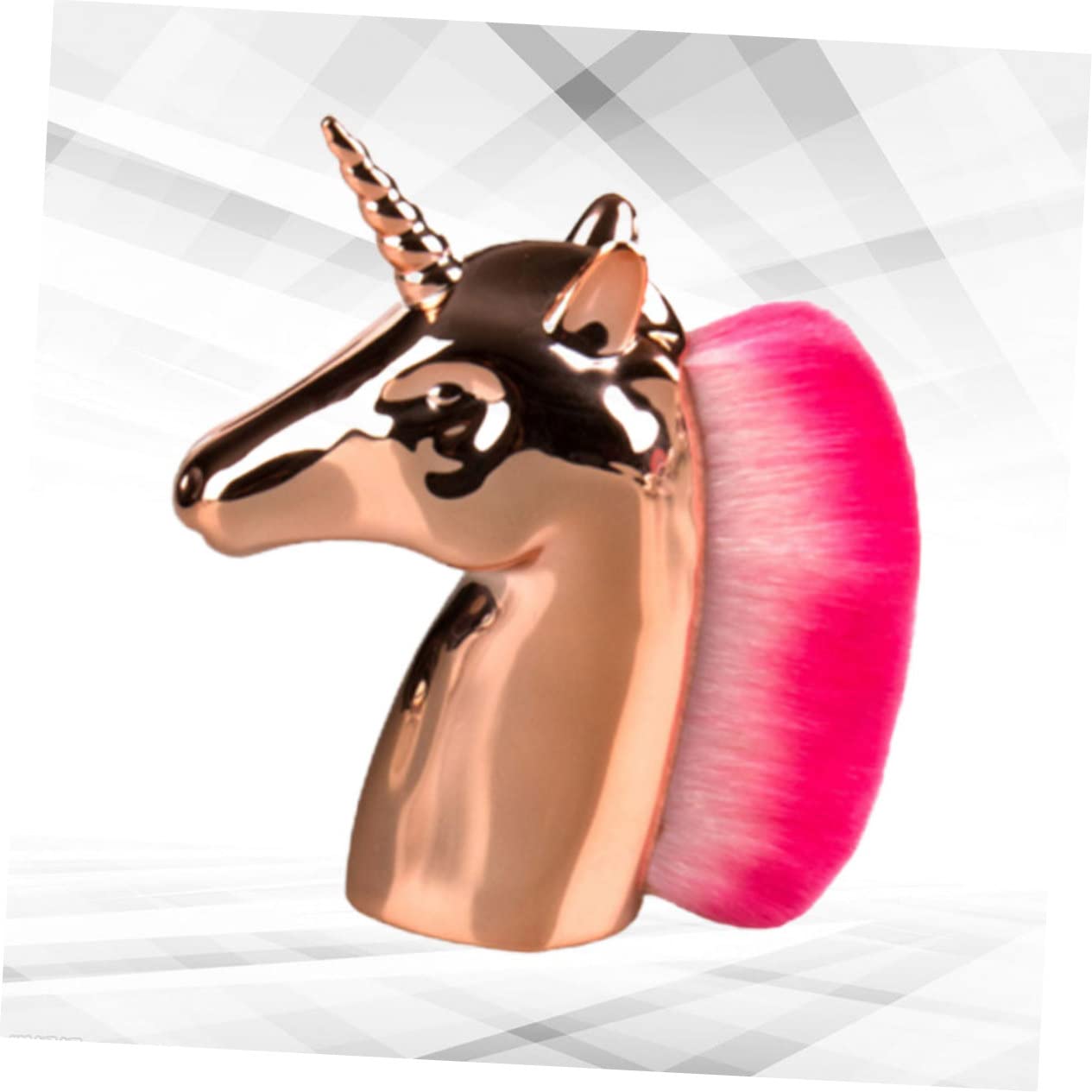 OSOLADY 1Pc Unicorn Shape Makeup Brush with Golden Handle and Pink Bristles for Women and Professional Cosmetic Brush for Blush and Foundation Makeup Lovers