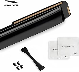 Voron Glass in-Channel Extra Durable Rain Guards for Toyota RAV4 2019–2025, Window Deflectors, Vent Window Visors, Dark Smoke, 4-Piece Set - 200555
