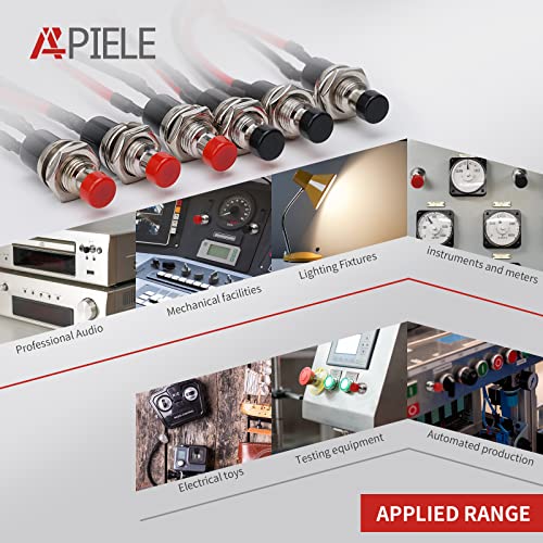 Apiele Momentary Push Button Switch 7Mm Spst 1A 250V Ac 2 Pin No Mini Momentary Switch With 200Mm Pre-Soldered 10Pcs (Red) #TOP6