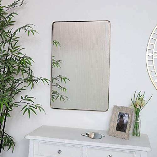 Melody MaisonBrushed Gold Thin Framed Wall Mirror 50cm x 75cm