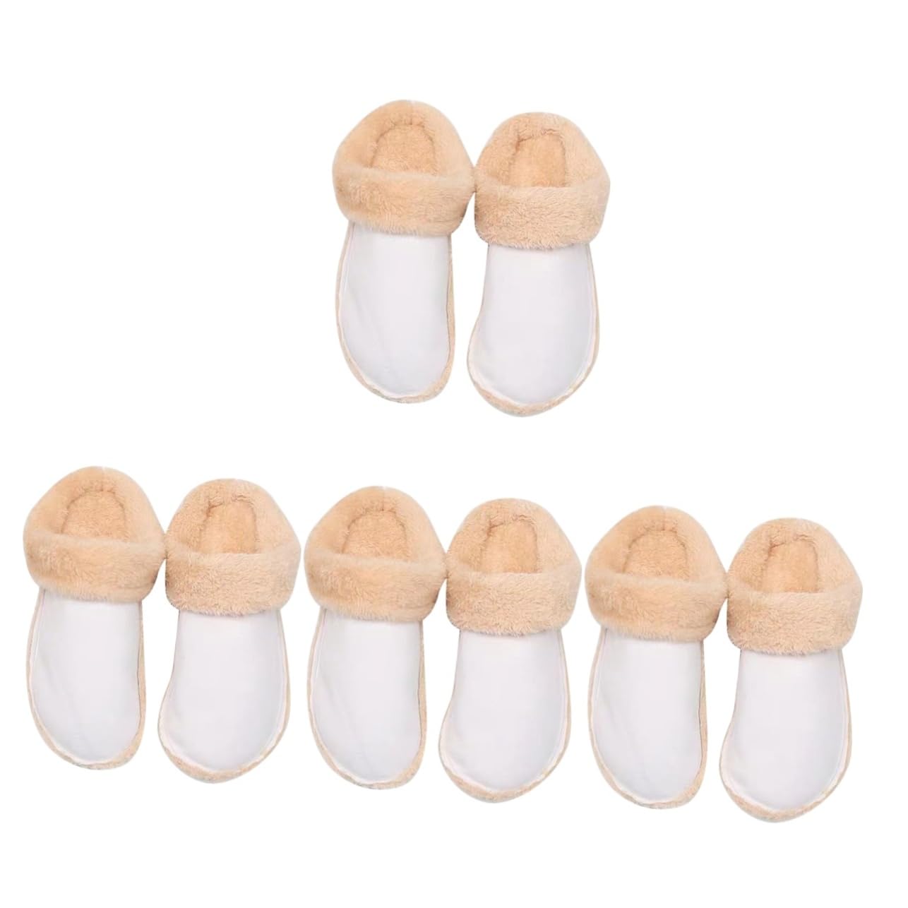 4pares Plantillas De Peluche Para Zuecos Forros Invierno Desmontables y Cálidos Inserciones Para Zapatillas De Casa Cómodas y Prácticas