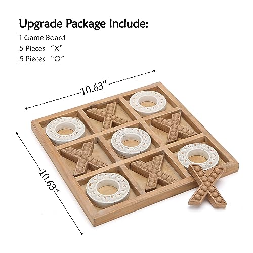 Tablero de madera Tic Tac Toe 10.63 pulg decorativo miniatura 6