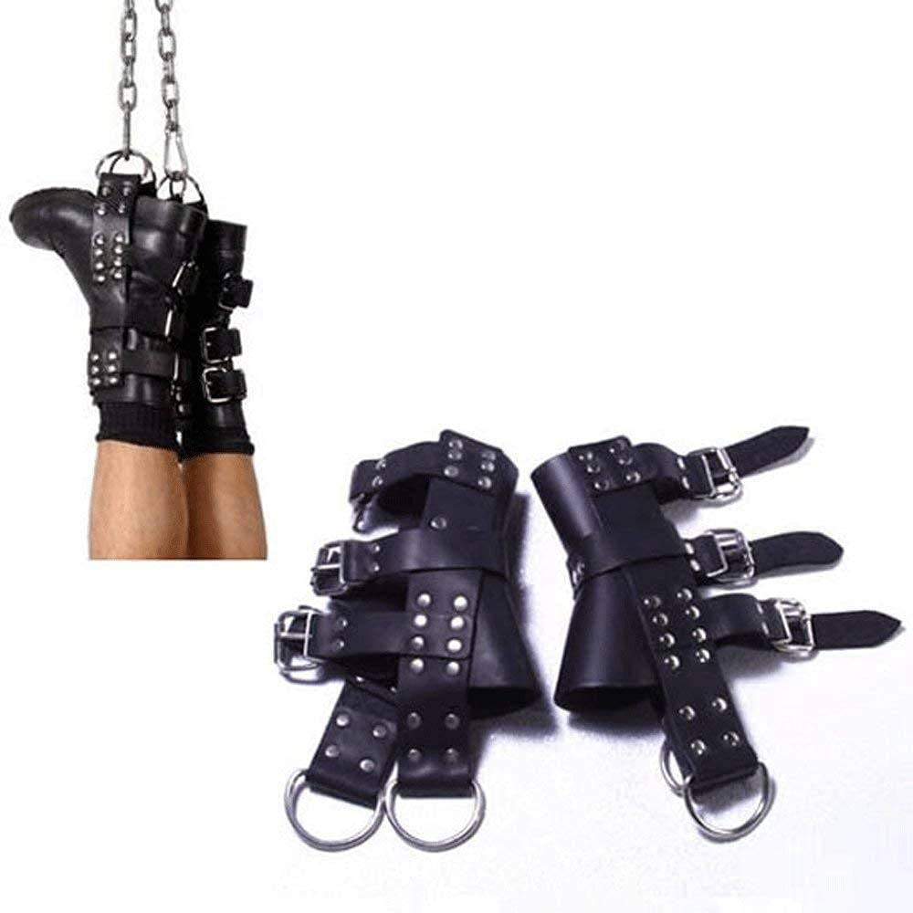 Leder Bondage Set Extremer Aufhängen Hand+Fuß Rückhalte Systeme Mit Handfesseln/Handschellen Und Fußfesseln für Erfahr Paare, SM Sklaven Fetisch Sexspielzeug für Frau und Mann