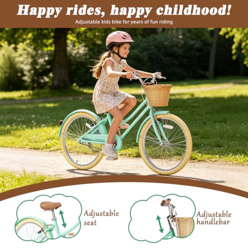 Image of Glaf 12 14 16 18 20 24 Inch Girls Bike for 2-15 Years Old Kids Bike Bicycle | with Training Wheels, Toddler Bike,Girls Cruiser Bicycle, with Adjustable Seat and Handlebar