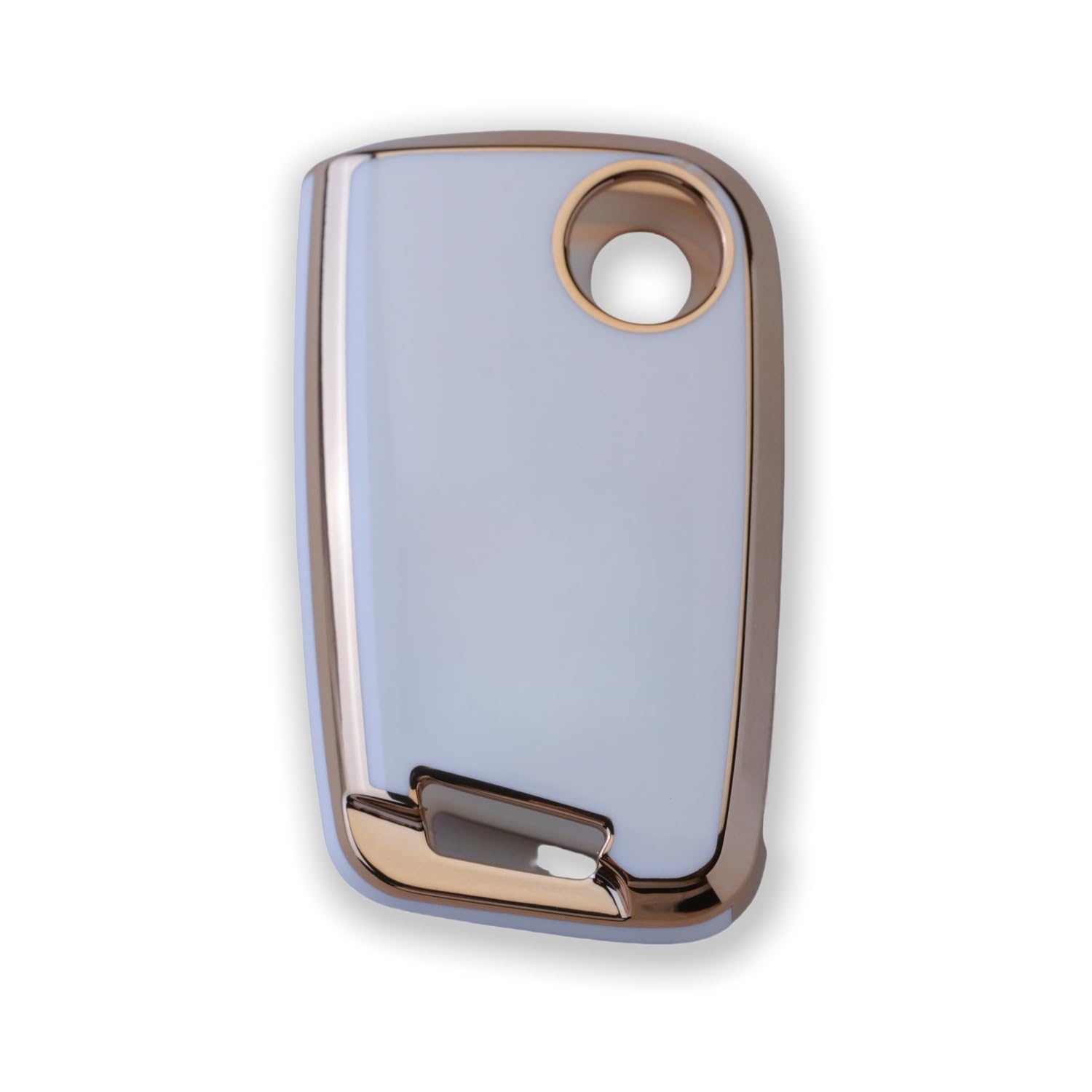 RUXYAXFOL TPU custodia per chiavi auto, adatta per VW Touareg Touran Seat Leon Fabia Ibiza Skoda Fabia Octavia Superb Polo Golf 7 Mk7 custodia chiavi auto, 2 pezzi, platino