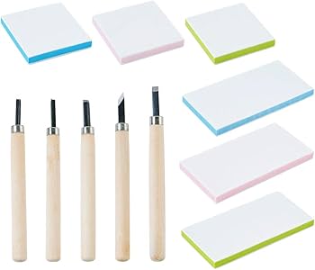 Amazon.co.jp: 1セット 消しゴムはんこ ゴム板 彫刻刀 消しゴム