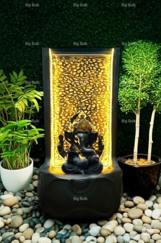 Image of Big Slate Buddha Fountain for Living Room Home Decor Garden Decoration and Drawing Room Indoor Outdoor Home Decor (50 * 42 * 96cm)