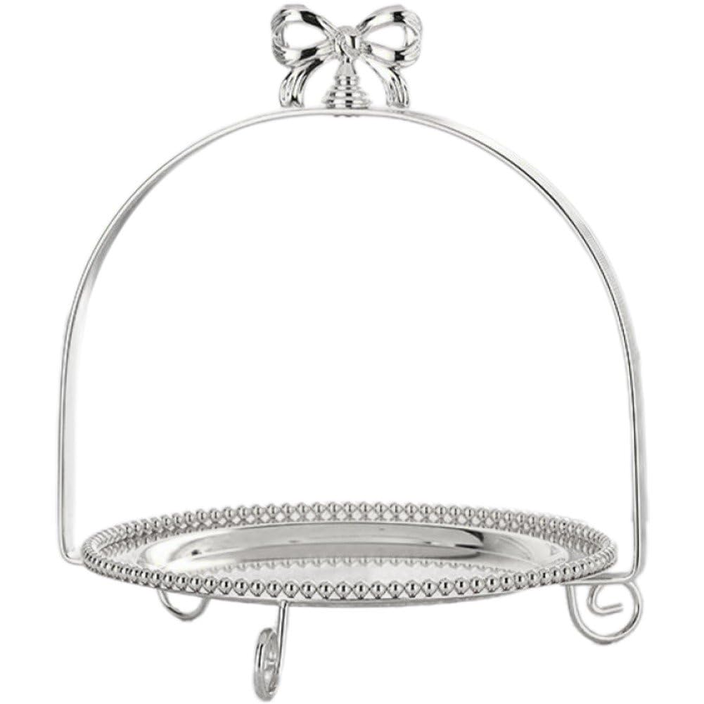 Casiler Silver Cake Stand Tea Party Serving Tray Dessert Stand, Cupcake Display Plate Pastry Platter For Wedding Home Thanksgiving Party