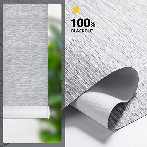 Zstarr Motorized Blackout Window Blinds Customize Width(21-92 In) Remote Control Wireless And Rechargeable Roller Shades Blinds For Windows, Office,Home, Hotel, Club, Restaurant (Full Blackout Gray) #TOP3