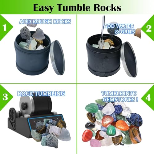 8 lbs large weight rock tumbler grit kit and ceramic tumbling filler media -coarsemedium gritpre-polishedfinal polish works with any rock tumbler rock polisher stone polisher