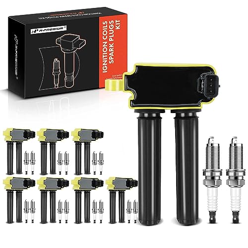 A-Premium Set of 8 Yellow Ignition Coil Pack and Iridium Spark Plugs by A-Premium - Used condition - US$116.89