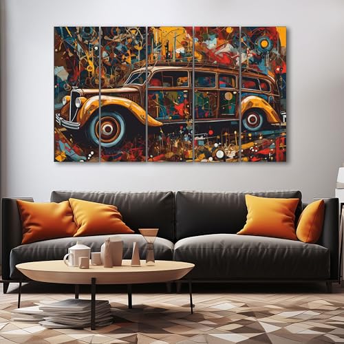 Image of The Castle Decor Vinatge Multicolour painting with frame 5 Big Size (27x48) Wall Art for living room,Bedroom,Drawing room,Hotels-Digital Painting