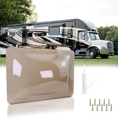 GEATaaT RV Skylight Outer Dome,18"x 26" OD Universal Skylight Fits All Standard 14" x 22" Skylight Openings, RV Shower Skylight for Camper Trailer Fifth Wheel Motorhome Truck (Smoke Gray)