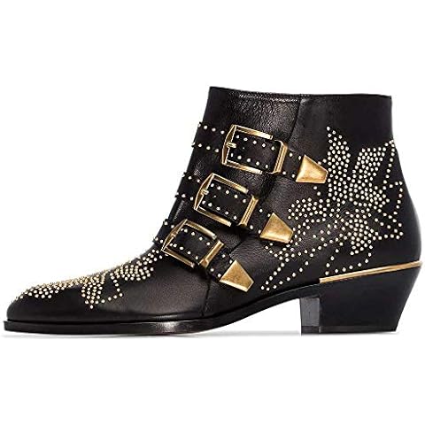 Verocara Studded Ankle Boots with Block Heel Cover