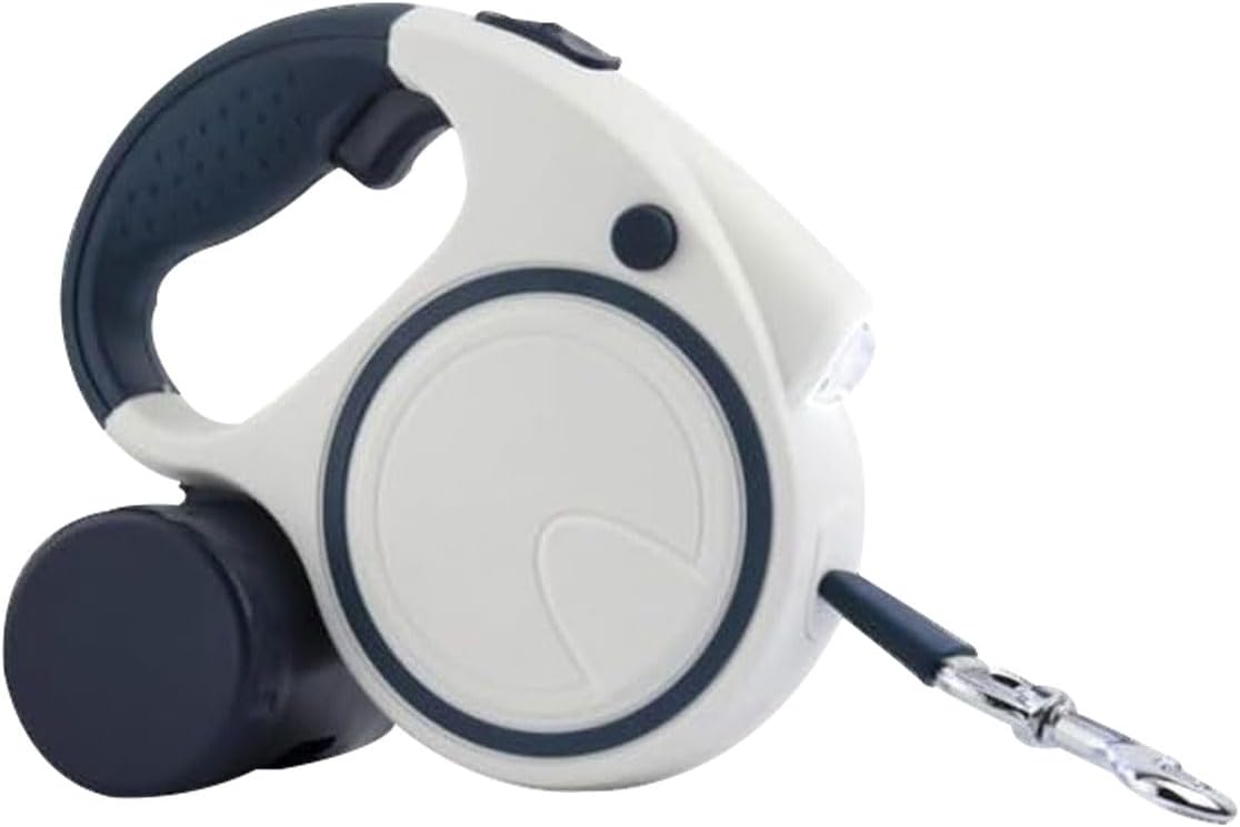 Best Dog Supplies Retractable Dog Leash Fancy with Flashlight and Dispenser Dog Retractable Leash is Perfect for Safe and Comfortable Walk with Your Pet - 16 ft White Dog Leash Suitable for All Pets
