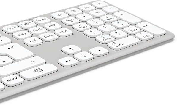 Hama Wireless Keyboard (Multi Device Keyboard with Radio/Bluetooth for PC, Smartphone, Tablet, Full Format, Battery, Silent Scissor Keys, Multimedia Keys, German QWERTZ Layout) White